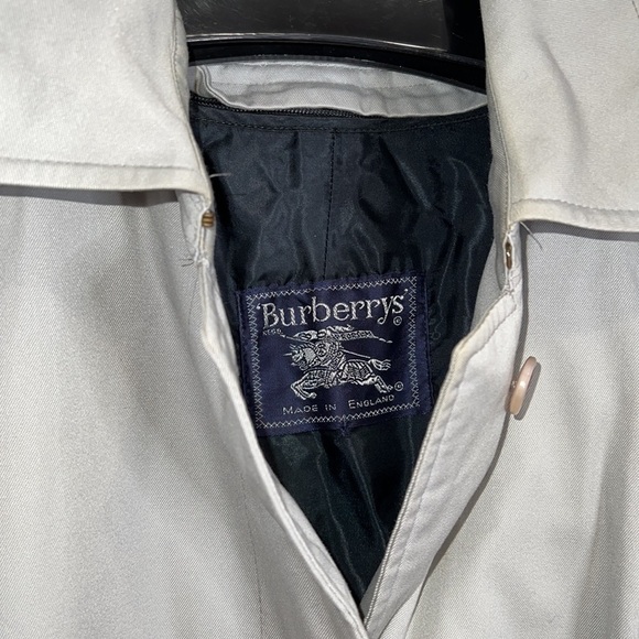 Burberry Sz 12L Vintage Burberrys Gray Trench Coat With Wool Zip Out Lining - Picture 10 of 16